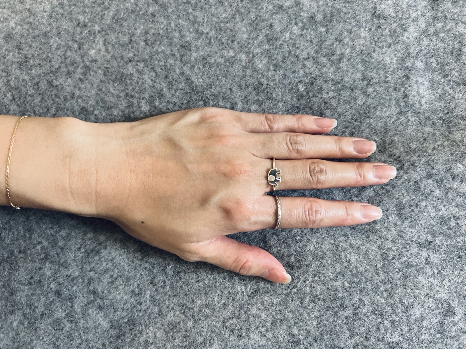 925 Sliver Ring Set 4 Pieces_US Size 7 ( Diameter 1.7 cm)