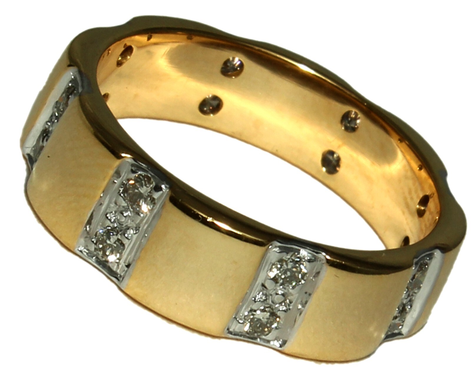 AAA+ Zircon Round Gemstone Gold Plated 925 Sterling Silver Women Ring Band