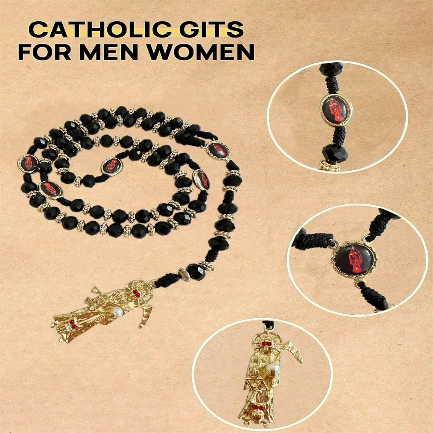 Lightweight Crystal Rosary Necklace – Beautifully Crafted for Prayer and Style