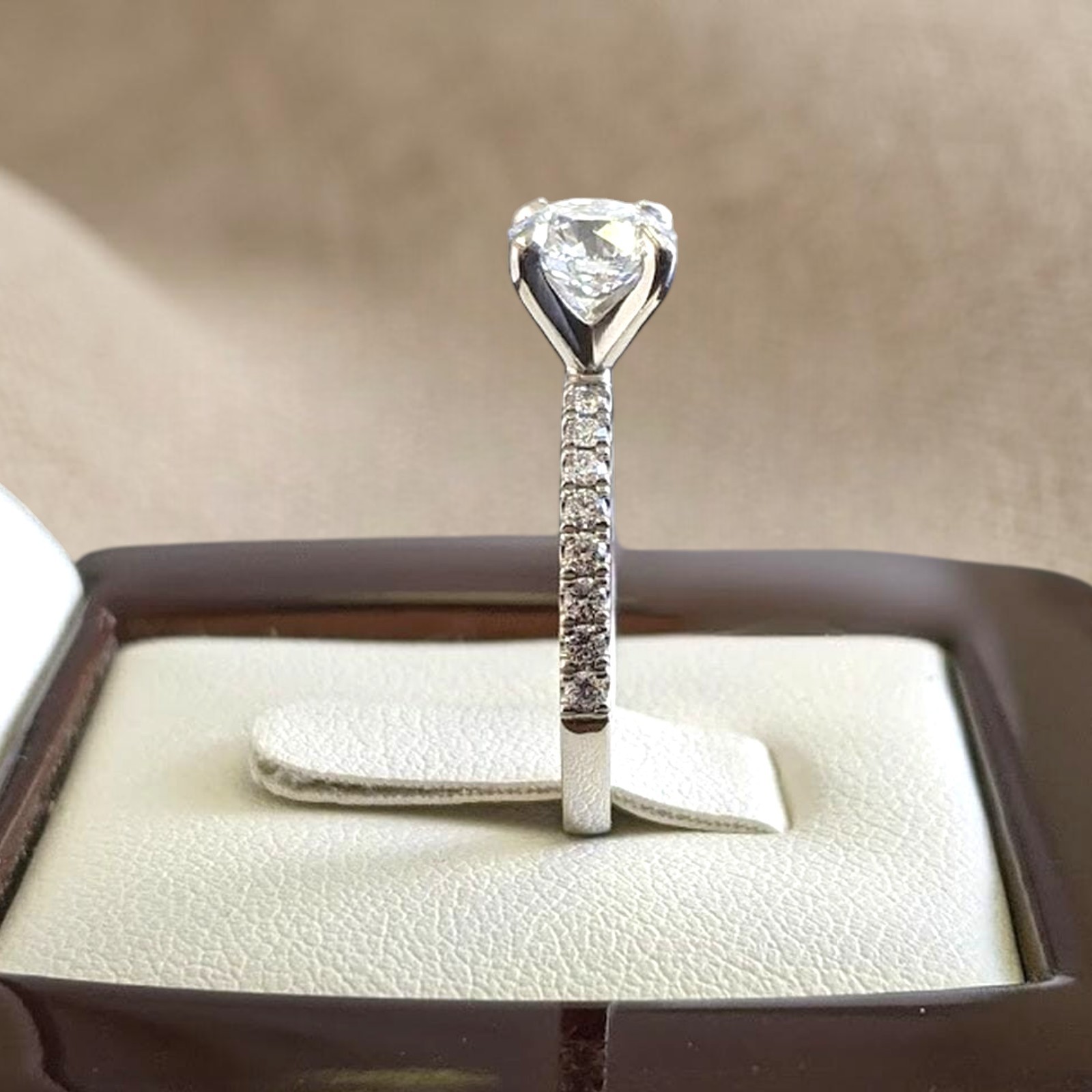 3.00 Ct Round Cut IGI Certified Lab Grown Diamond Engagement Ring 14k White Gold