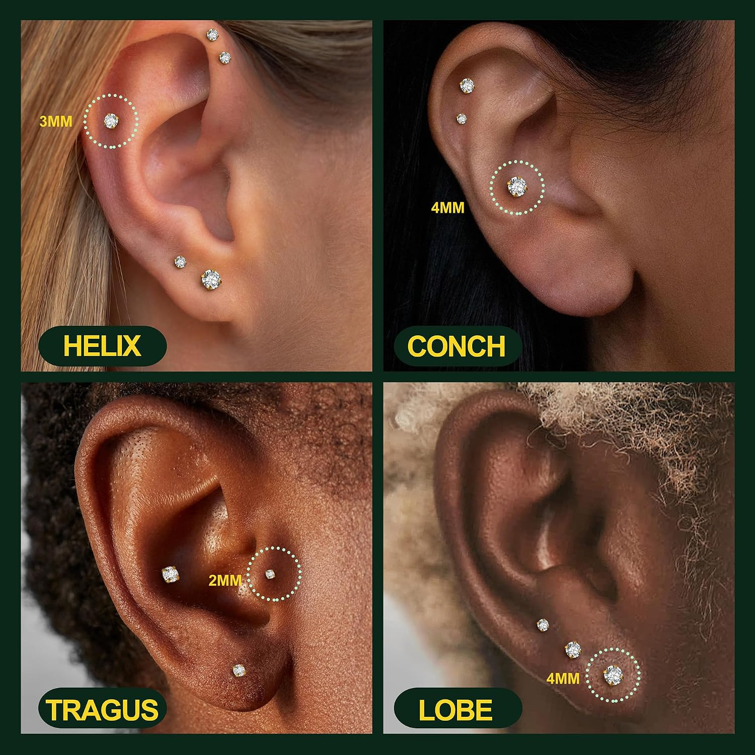 Flat Back Earrings Stud : 14K Gold Filled Titanium Surgical Steel Earrings Hypoa