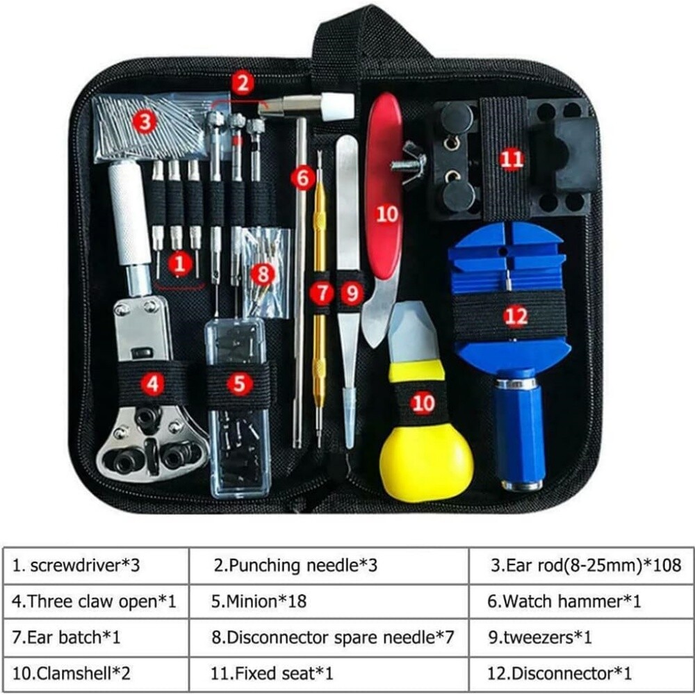 Watch Repair Kit 147 PCS Watch Battery Replacement Tool Kit Watch Remover Tool