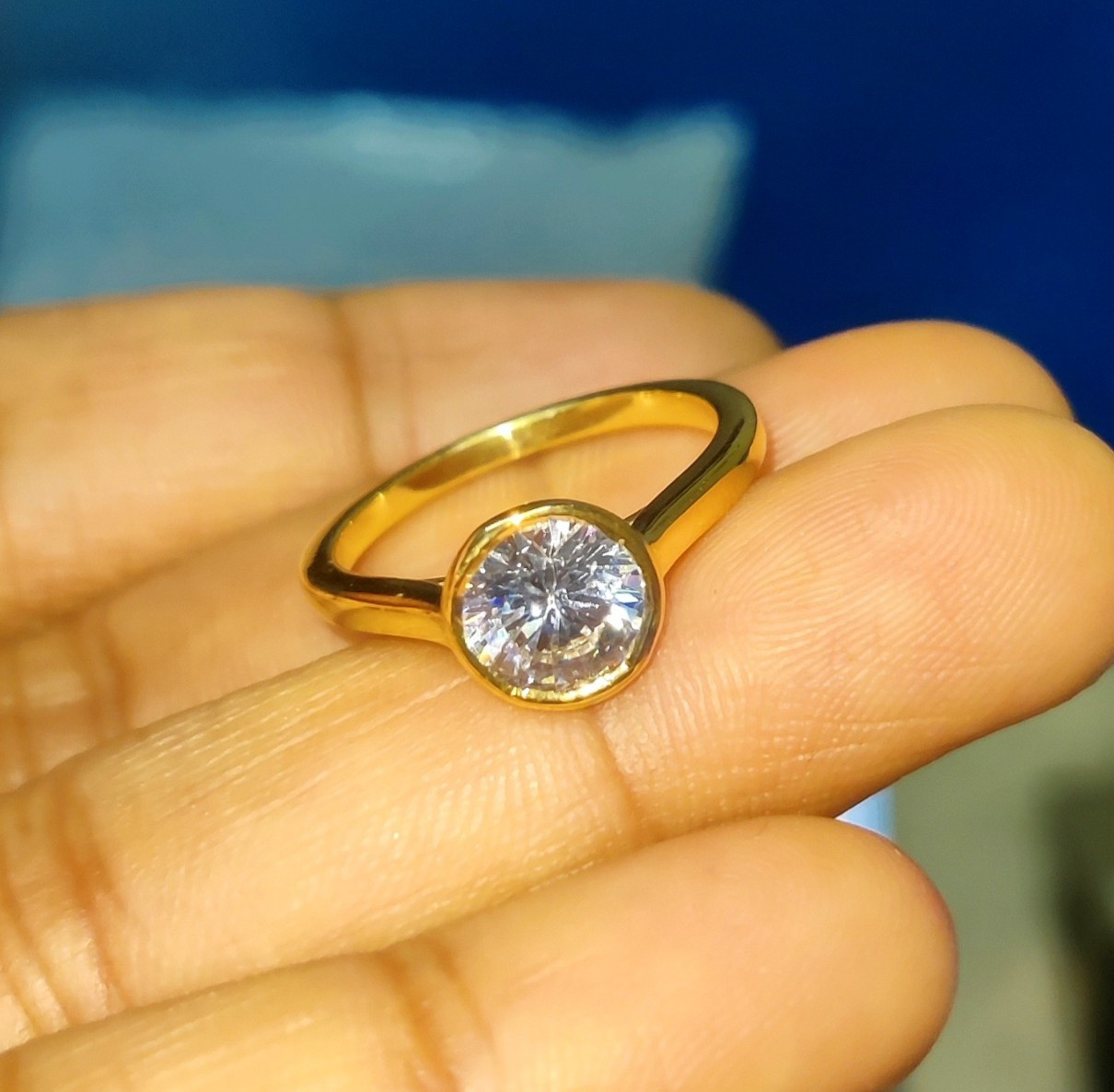 2Ct Round Lab Created Diamond Solitaire Engagement Ring 14K Yellow Gold Plated