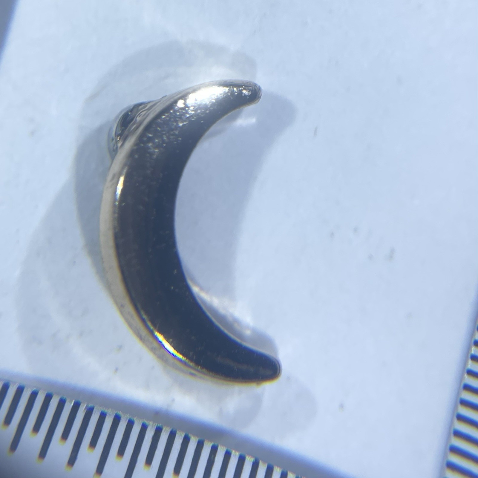 Gold-Colored Metal Crescent Moon Stud Earrings