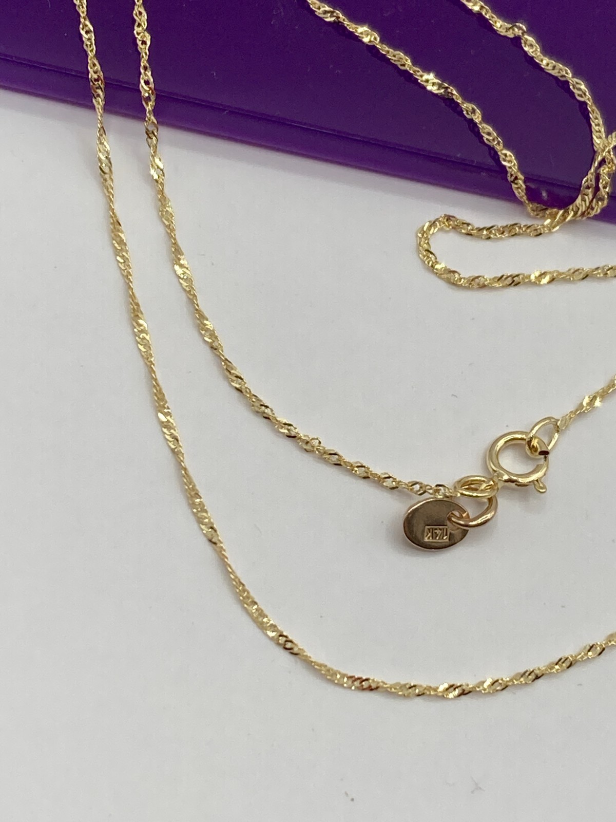 solid 10k gold Singapore chain 1mm necklace