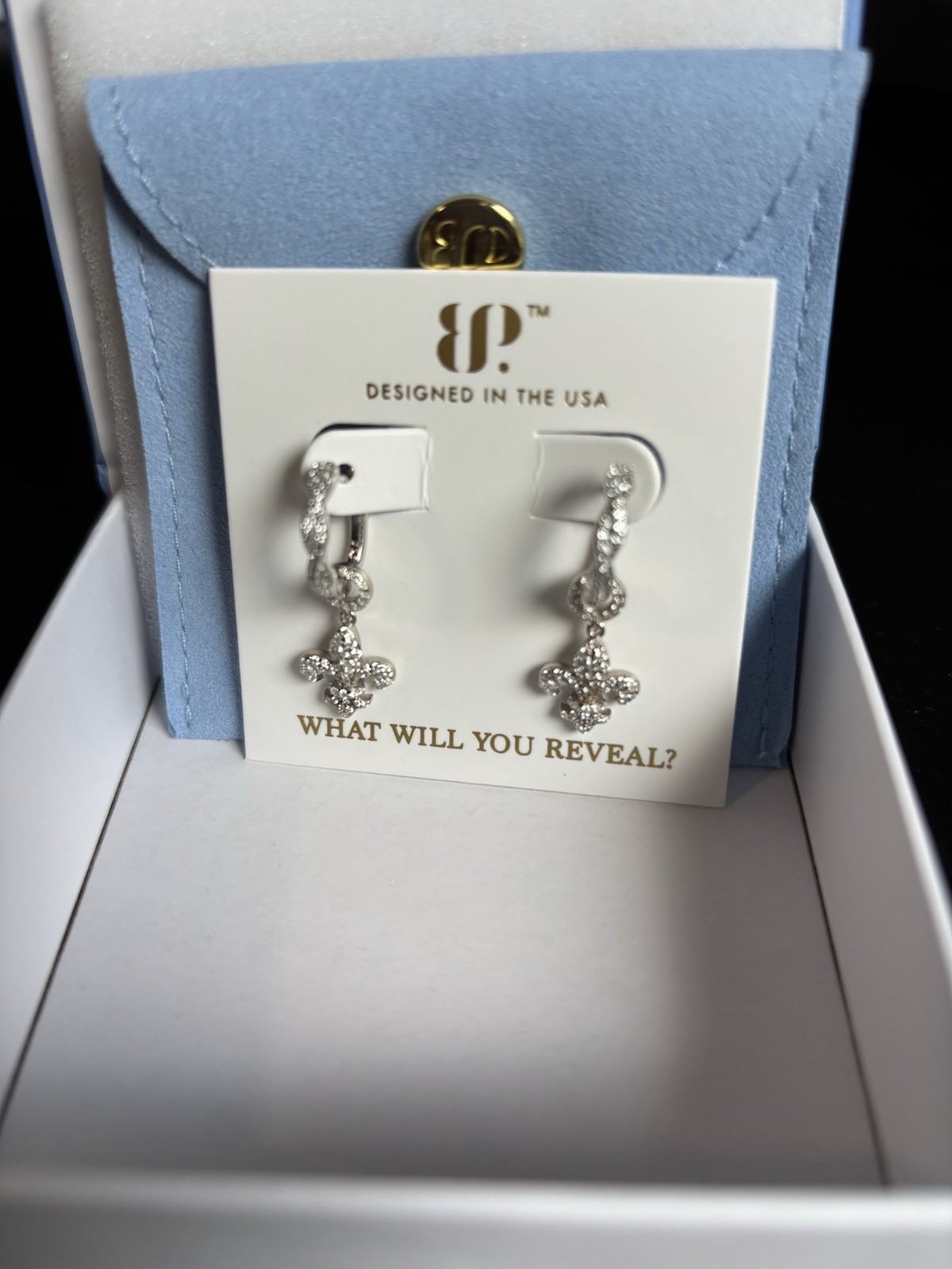 BP The Palace Collection 925 Sterling Silver Rhodium Plated earrings