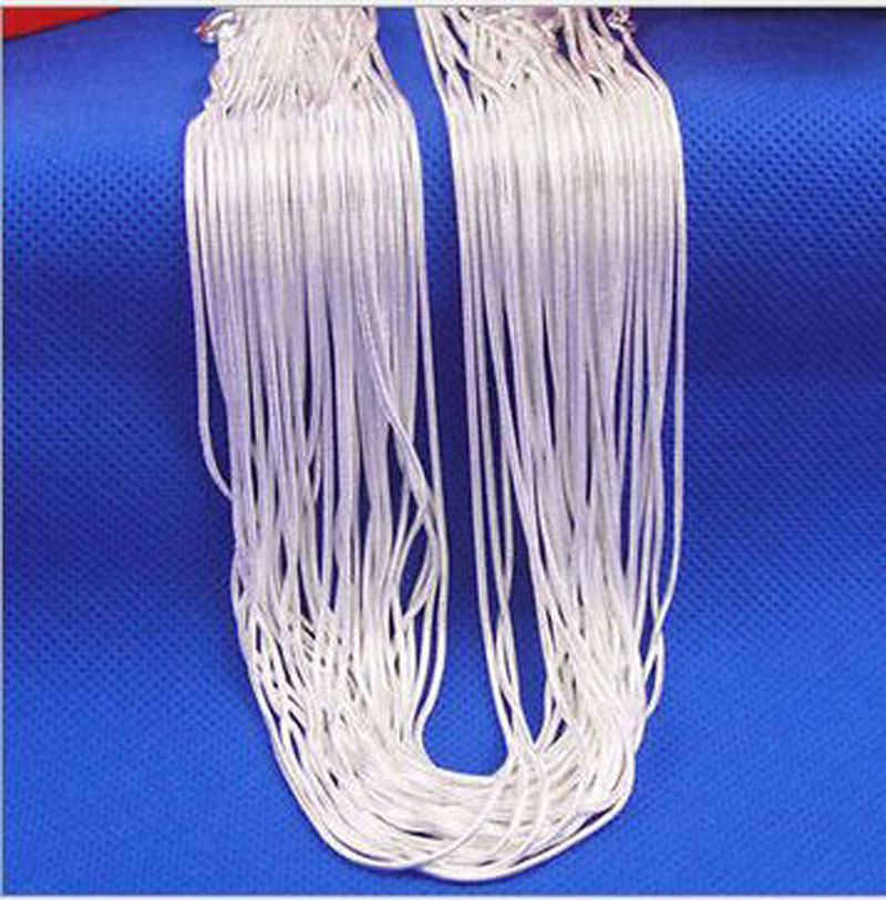 Wholesale 5X 16-30Inch Jewelry 925 Sterling Silver Plated Snake Chain Necklaces