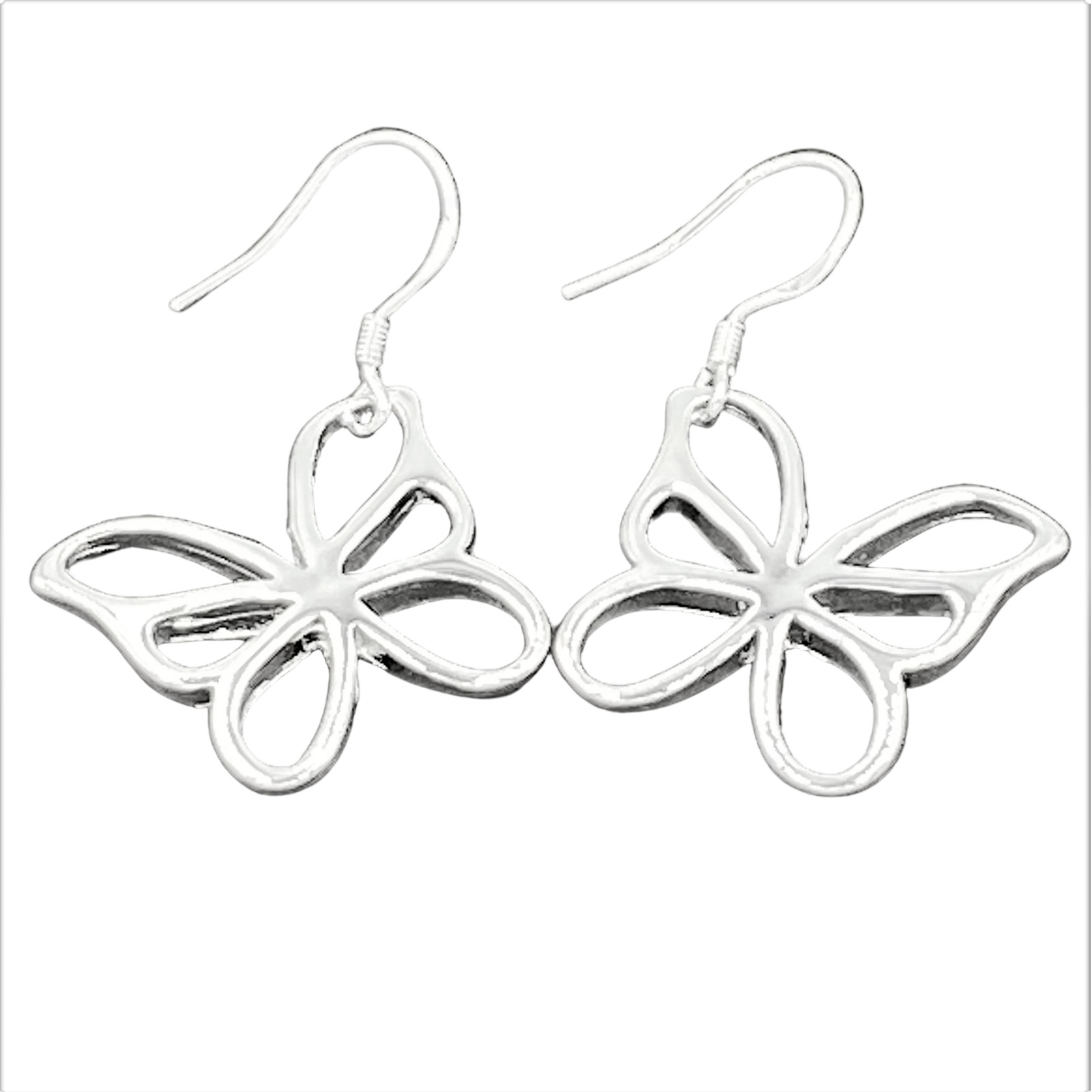 Butterfly Drop Dangle Earrings 925 Sterling Silver
