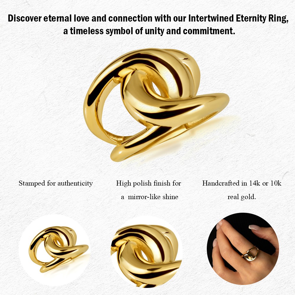 Gold Intertwined Eternity Ring (Available in Yellow/Rose/White Gold)