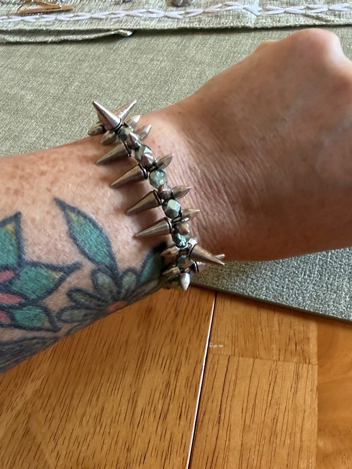 Alex & Ani Teal Spike Silver Wrap Bracelet Vintage 66