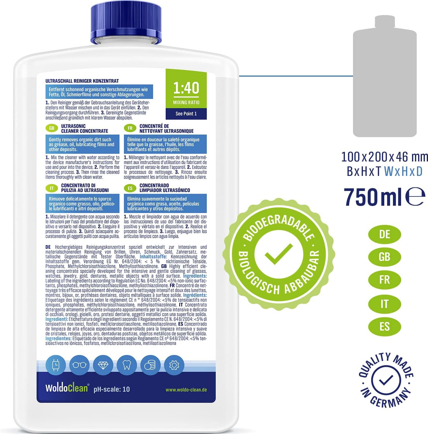 Ultrasonic Cleaner Solution 25.4 Fl Oz – Jewelry Cleaning Liquid for Ultrasonic