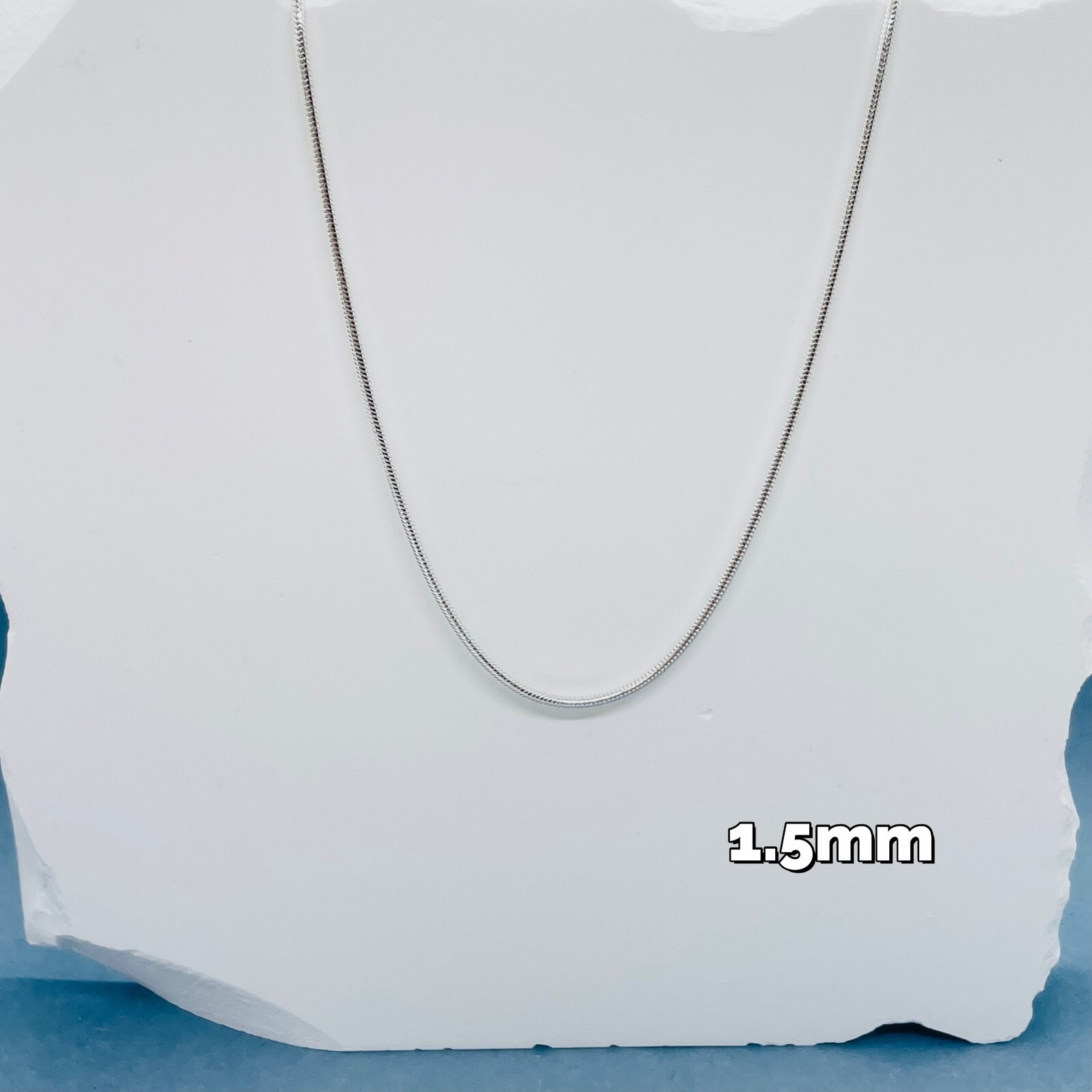 Sterling Silver Snake Chain Necklaces & Bracelets 1.5mm Sizes 7 – 30 inch