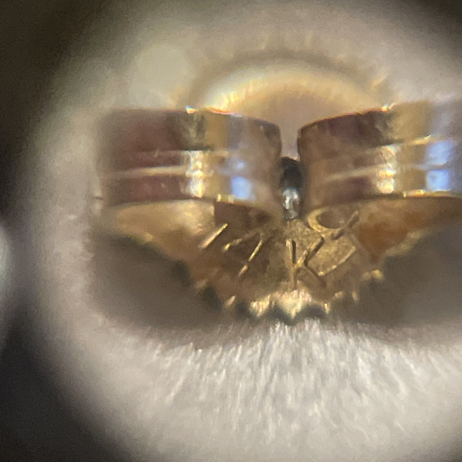 SINGLE / ONE 14K Solid Yellow Gold 5mm Wide Butterfly Push Back Earring Finding