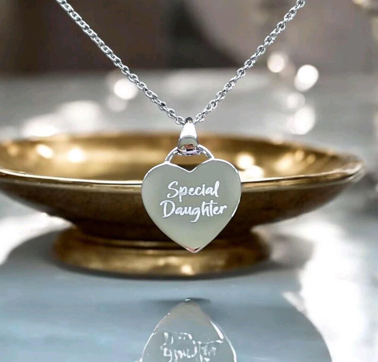 Personalised 925 Sterling Silver Engraved Heart Charm Pendant Necklace Gift