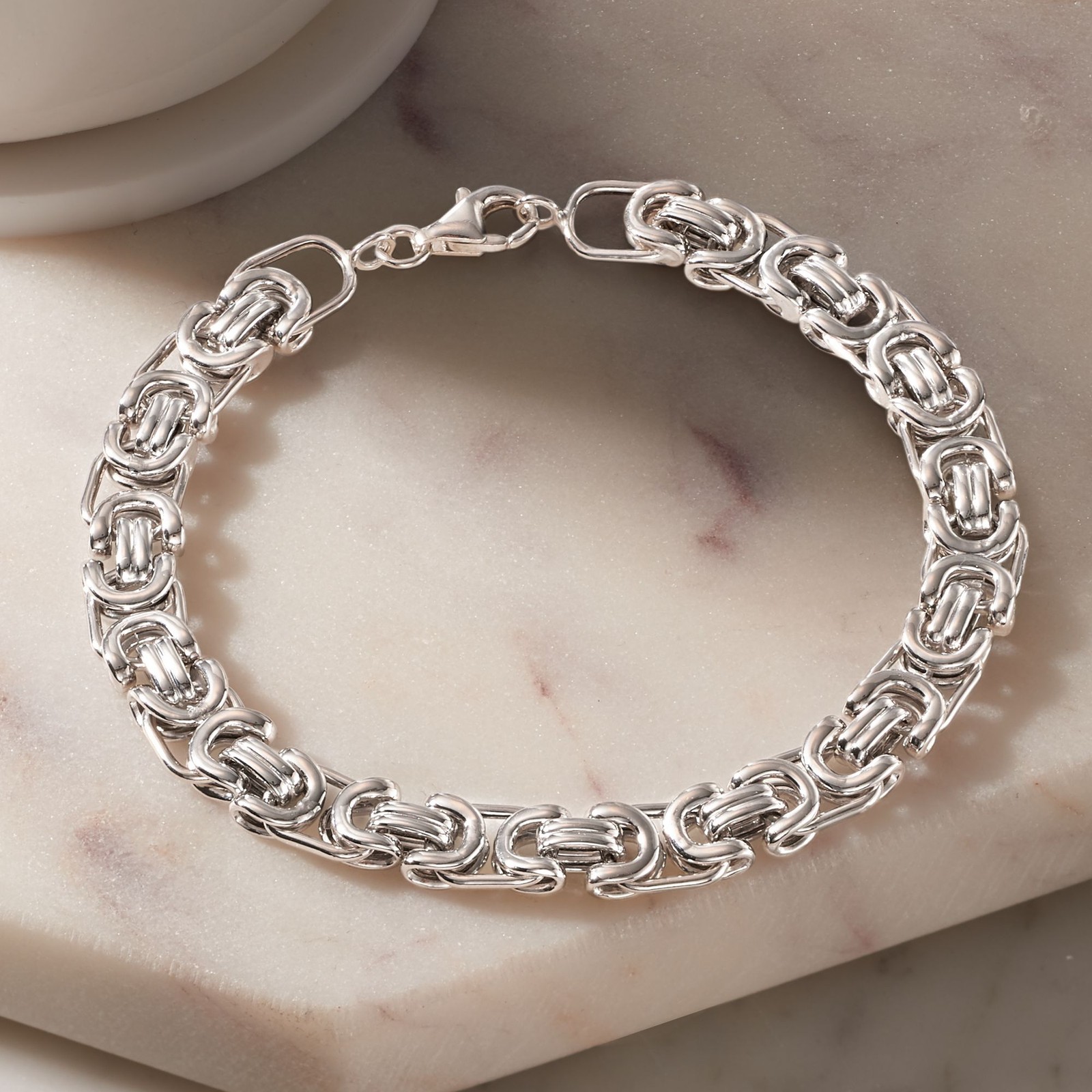 Ross-Simons Men’s Sterling Silver Byzantine Box Link Bracelet. 8.5 inches