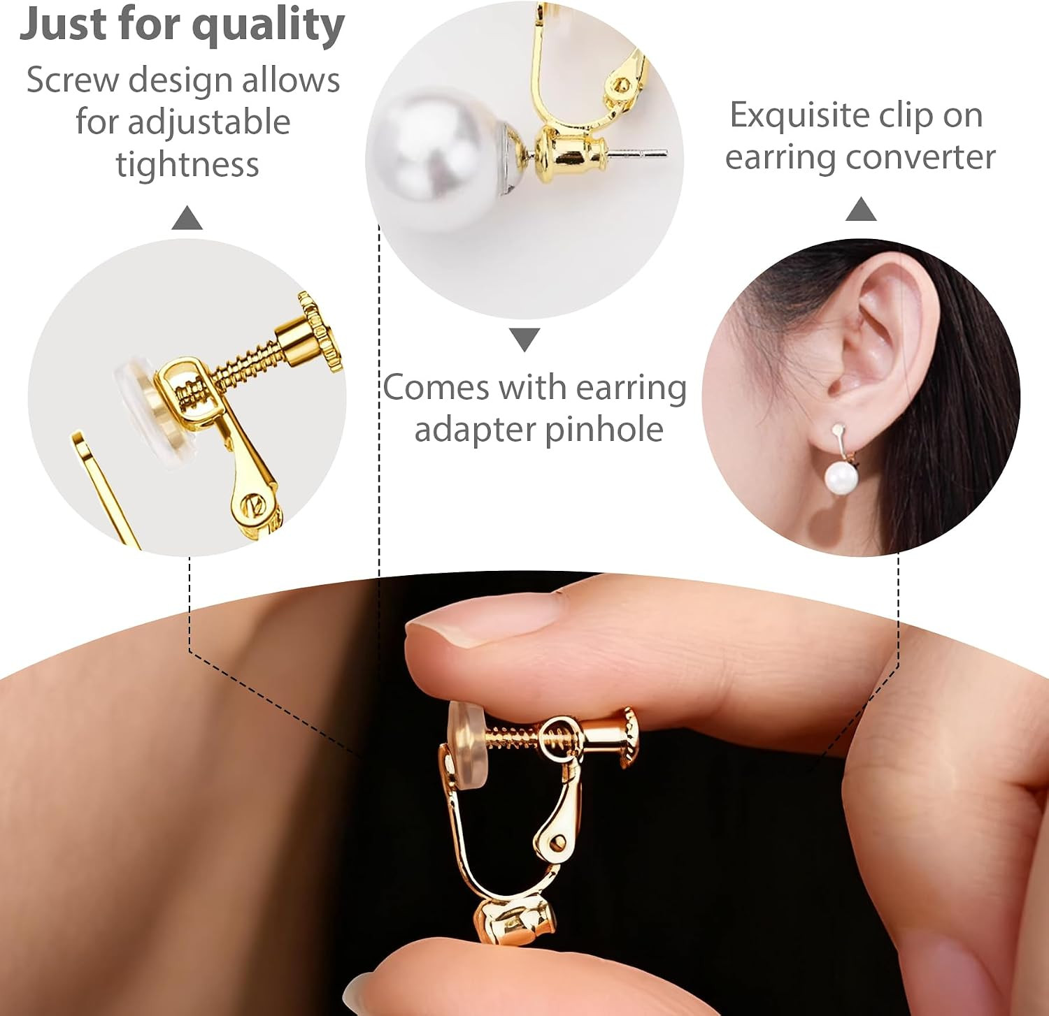 24 Pcs Adjustable Clip-On Earring Converter Pierced Earrings to Clip-On Earrings