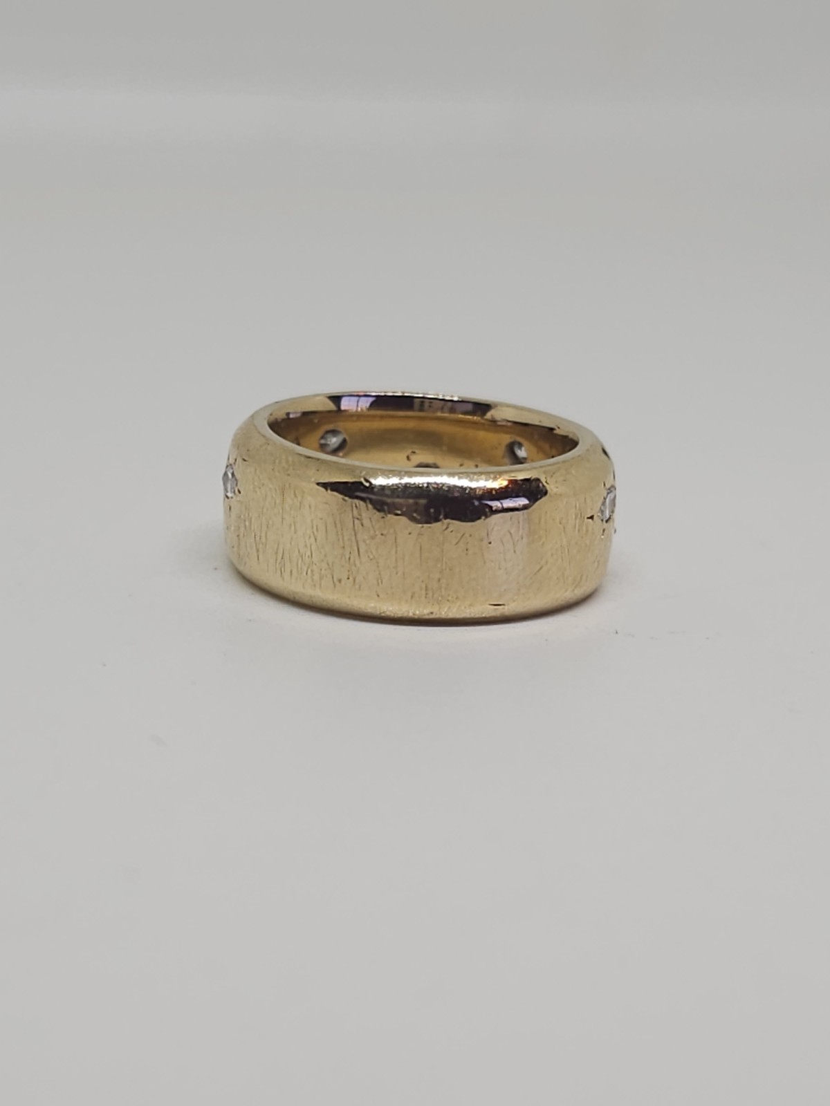 Custom Design 14k Yellow Gold 7.8 mm Wide Marquise Diamond Band 1ctw Size 5