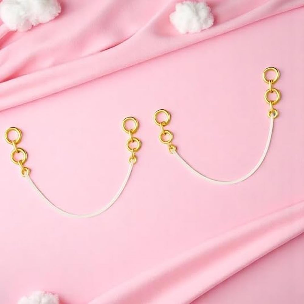 Gold Plated Stretchable Ear Chains for Earring Support | Transparent, Adjusta…