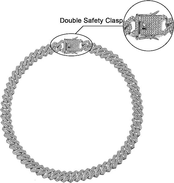 Men’s Gold Plated Iced CZ Out Solid Miami Cuban Link Bracelet Or Chain 12MM