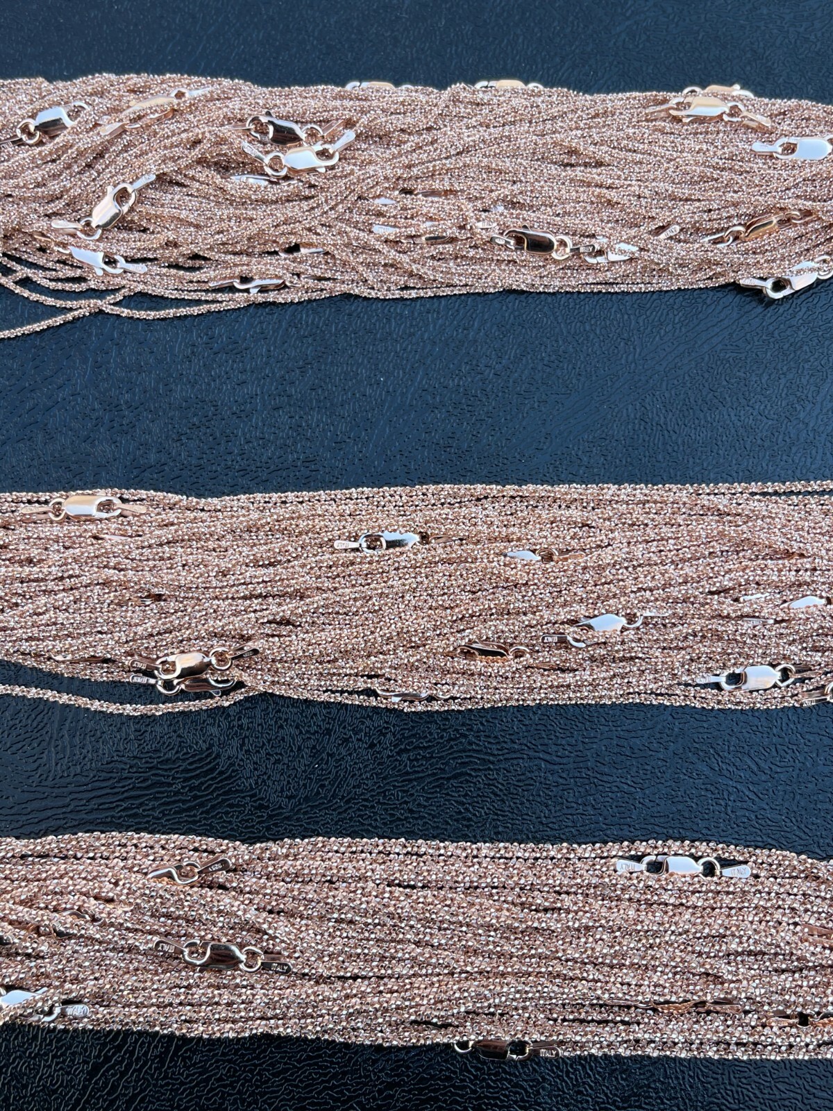 14k Rose Gold Plated Solid 925 Sterling Silver Sparkle Rope Chain Necklace Iced