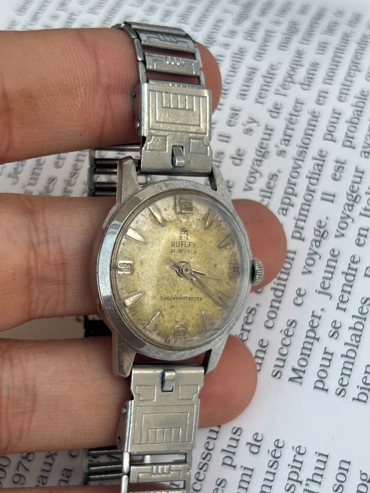 Ruflex Vintage Watche Mechanic Handwind 21 Jewles 50’s Rare Wristwatch