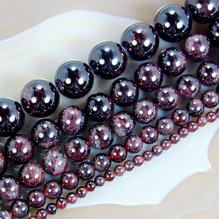 Natural Dark Red Garnet Round Gem Loose Beads 15.5″ 3mm 4mm 6mm 8mm 10mm 12mm