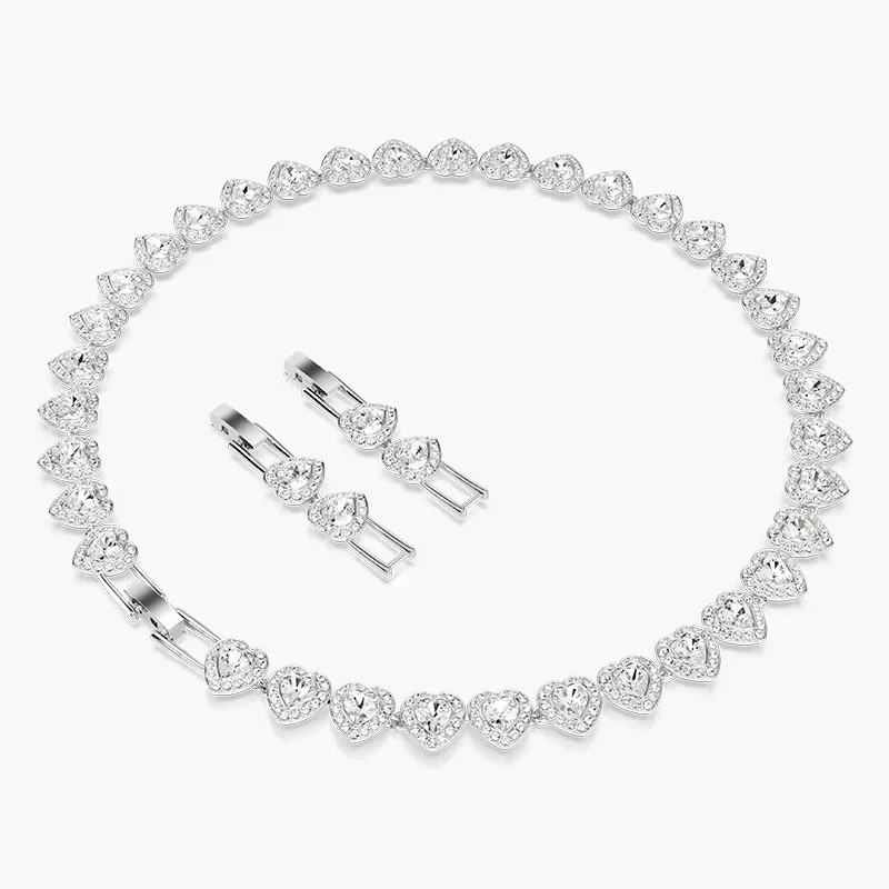 Swarovski Authentic Ariana Grande x Swarovski Tennis Necklace Heart White Crysta