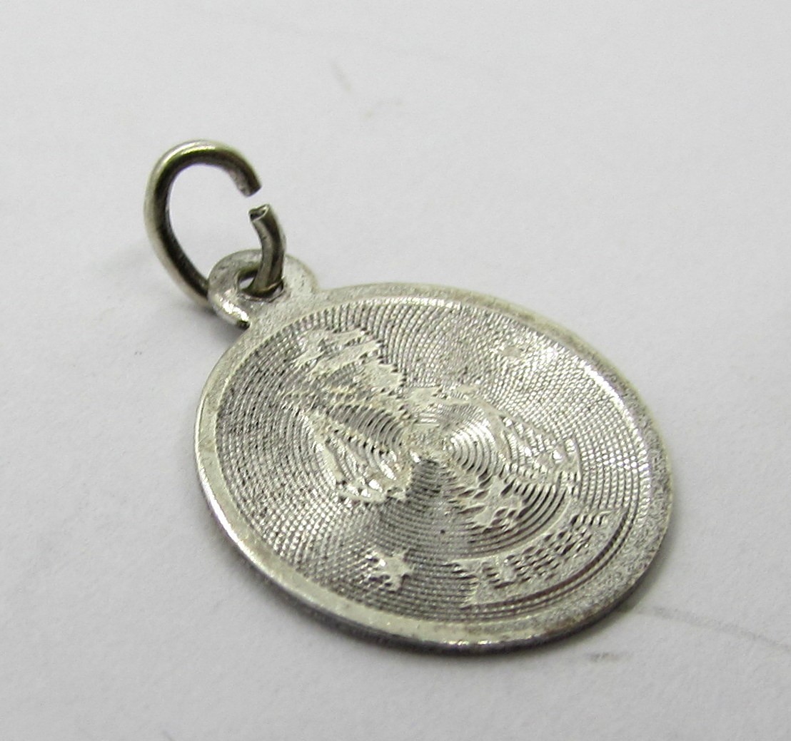 925 STERLING SILVER ZODIAC LIBRA DISC PENDANT OR CHARM 18X12MM ~ 0.7G