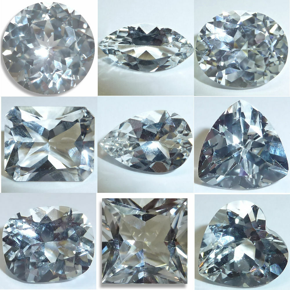 Natural Topaz White Round,Oval,Heart,Square Loose Gems Fine AAA OVERSTOCK SALE
