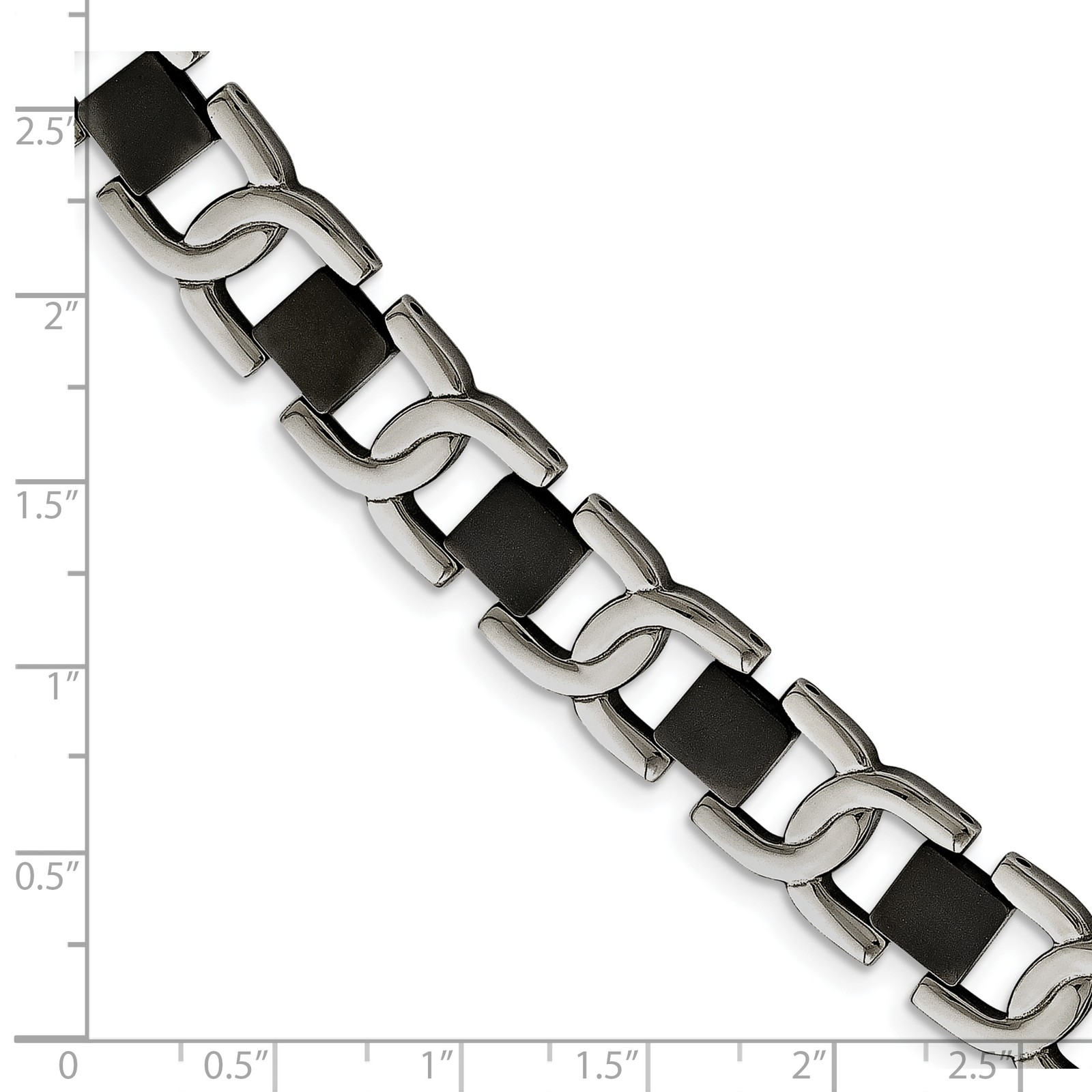 Chisel Stainless Steel Polished Black IP-plated 8 inch Fancy Link Bracelet SRB27