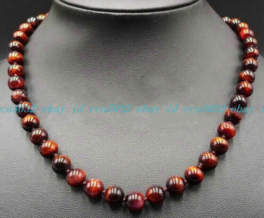 Natural 6/8/10/12mm Multicolor Tiger’s Eye Gemstone Round Beads Necklace 16-36”