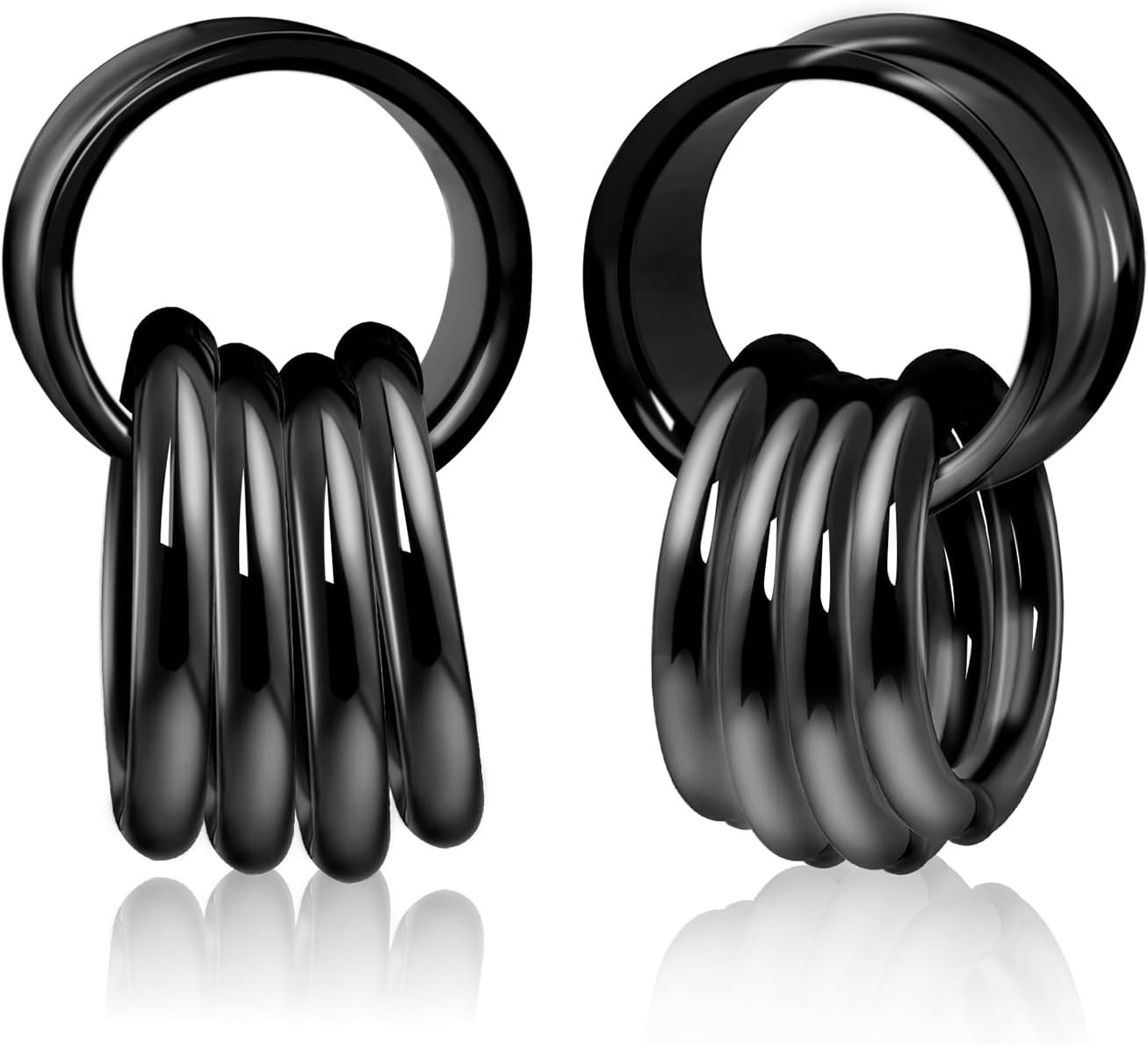Pair Surgical Steel Ear Plug Tunnels Stainless Steel Ear Gauge Expander 0G-5/8″