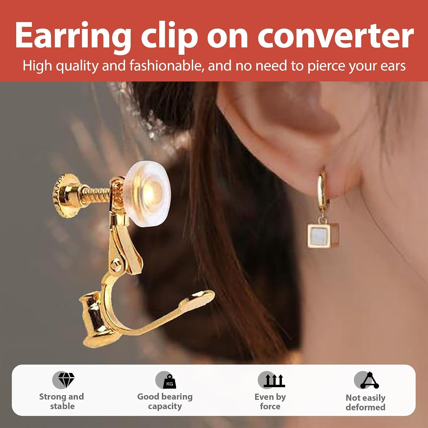24 Pcs Adjustable Clip-On Earring Converter Pierced Earrings to Clip-On Earrings
