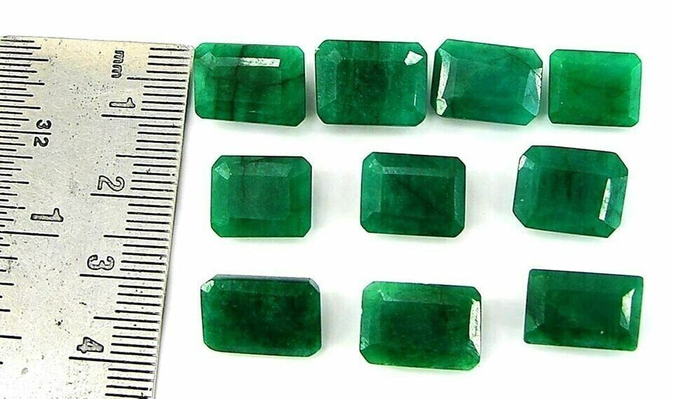 100 Ct Natural Zambian Green Emerald Radiant Cut Certified Gemstone Lot