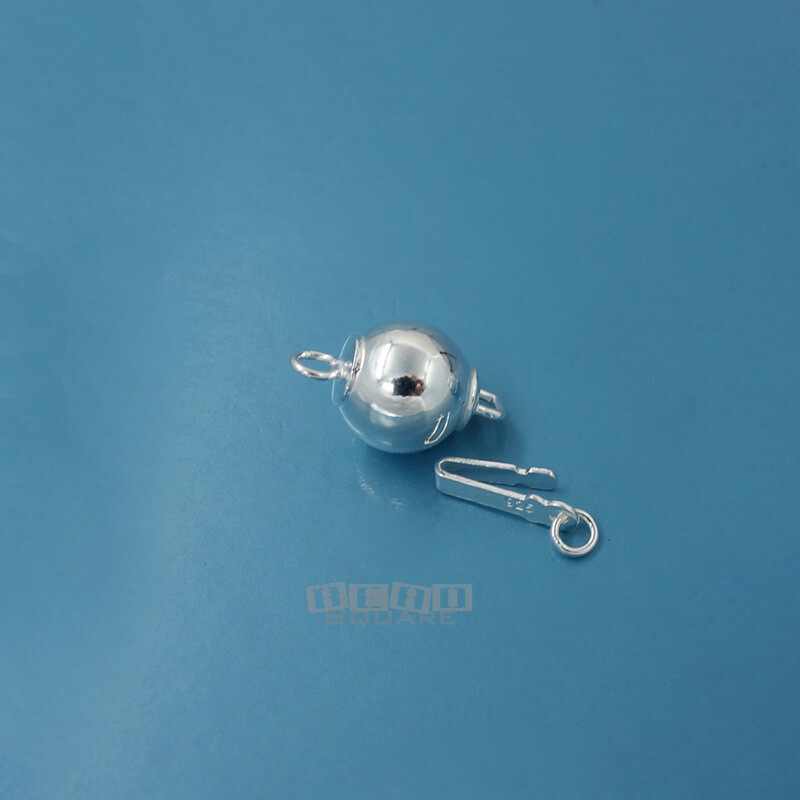 Solid Sterling Silver 8mm (7.8mm) Round Ball Smooth Plain Clasp Connector #33221