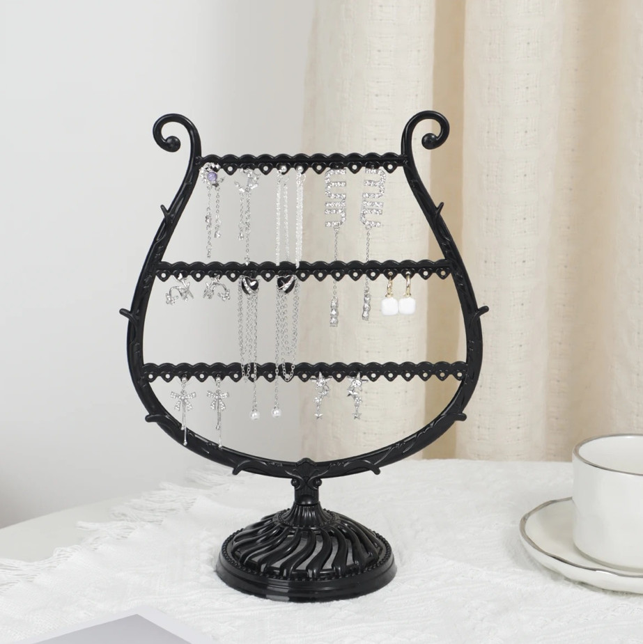 1pc Creative Wine Glass Jewelry Display Stand Necklace & Earring Organizer