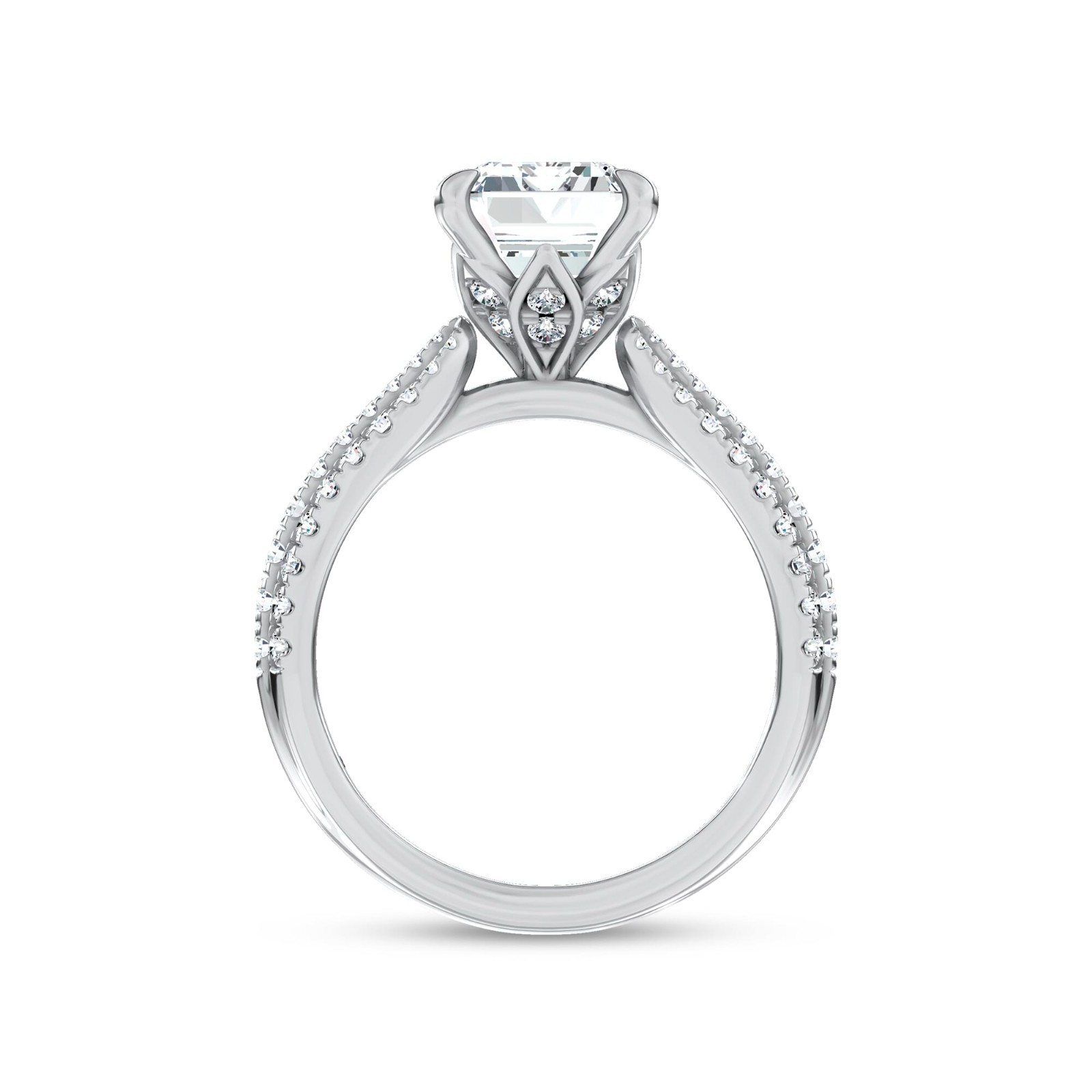 950 Platinum IGI Certified Lab Grown Diamond Engagement Ring 5.65 CT Emerald Cut