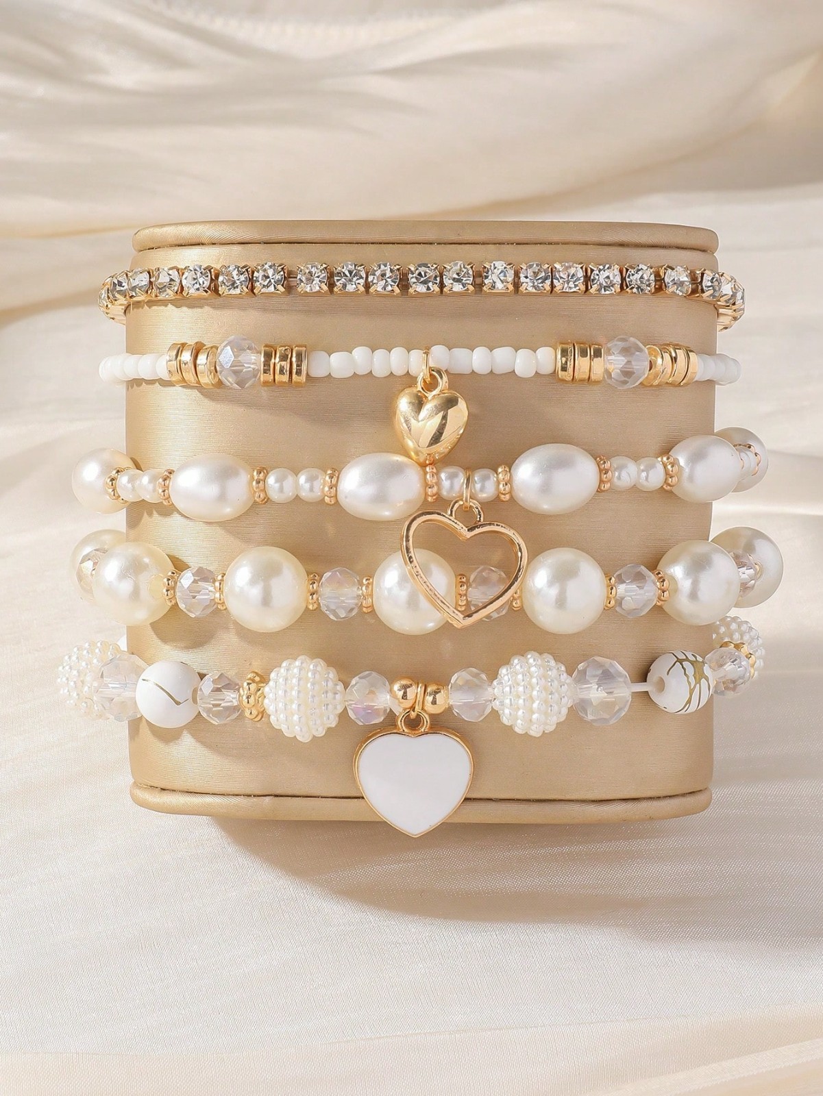 5 PCS Bohemian Stackable Beaded Bracelets Set for Women Girl Multicolor Stretch