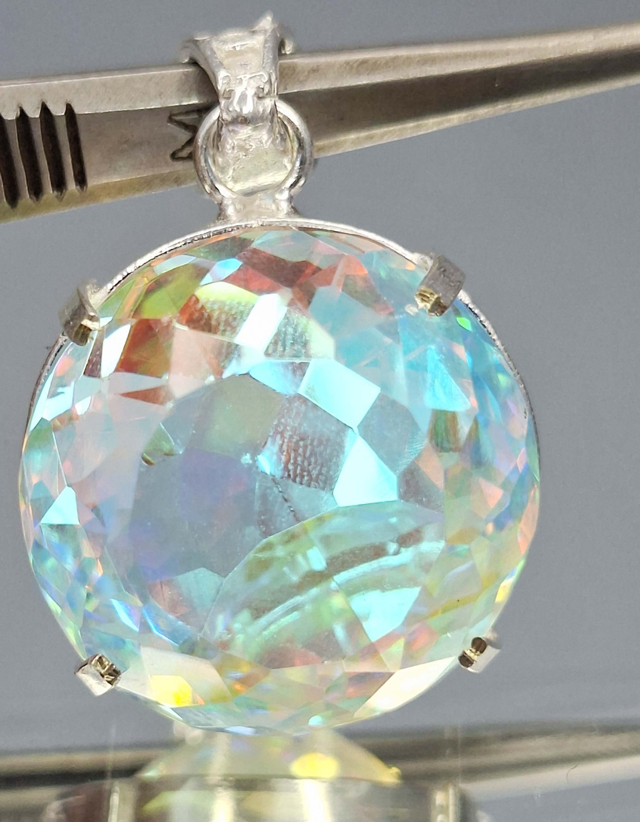 Mystic Topaz Lab Created 81.25 Ct Pendant Round Cut Loose Gemstone SP1194