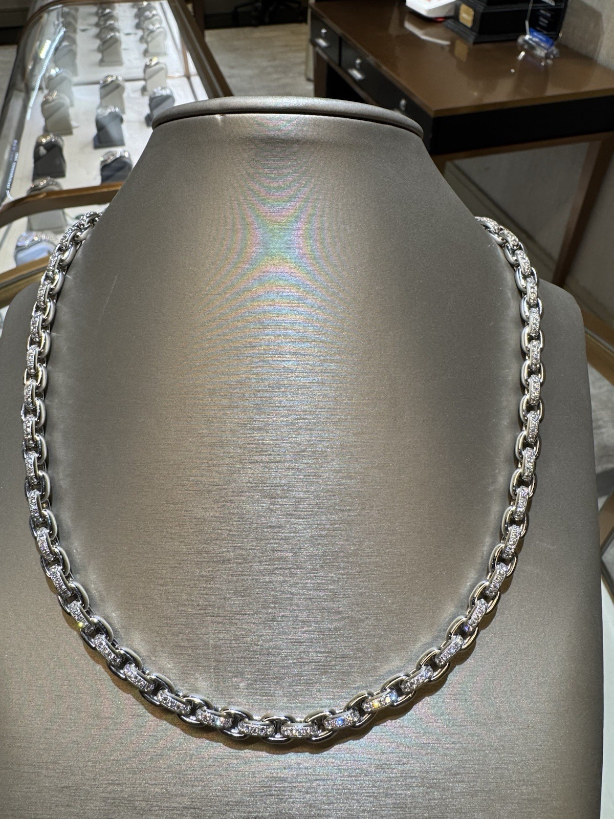 Lab Box Necklace 12.0CTW Plat