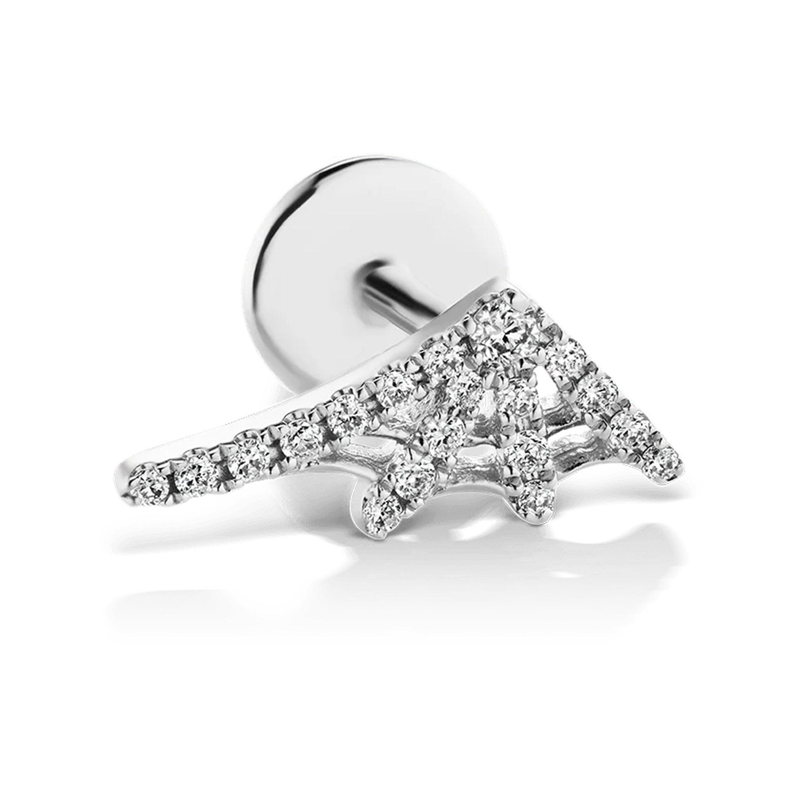 925 Sterling Silver Moissanite Spiderweb Helix Cartilage Stud Earring