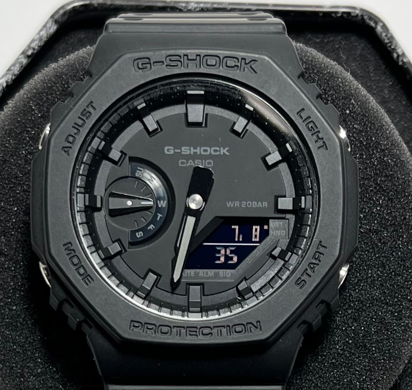 Casio G-Shock GA-2100-1A1 “CasiOak” Triple Black Like New with Original Tin
