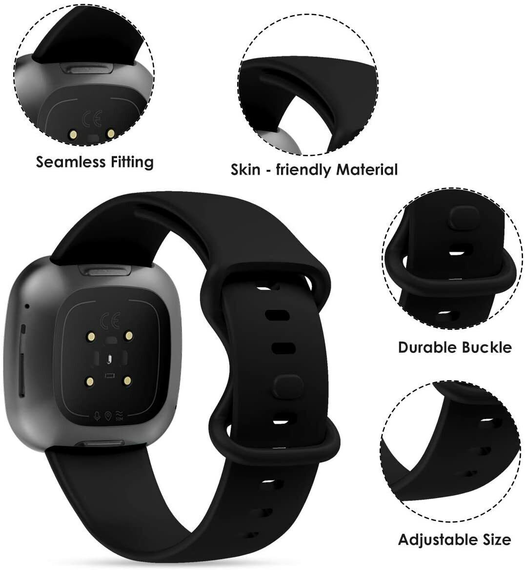 Silicone Strap Wristband Replacement Watch Band For Fitbit Versa 3/4 Sense 2