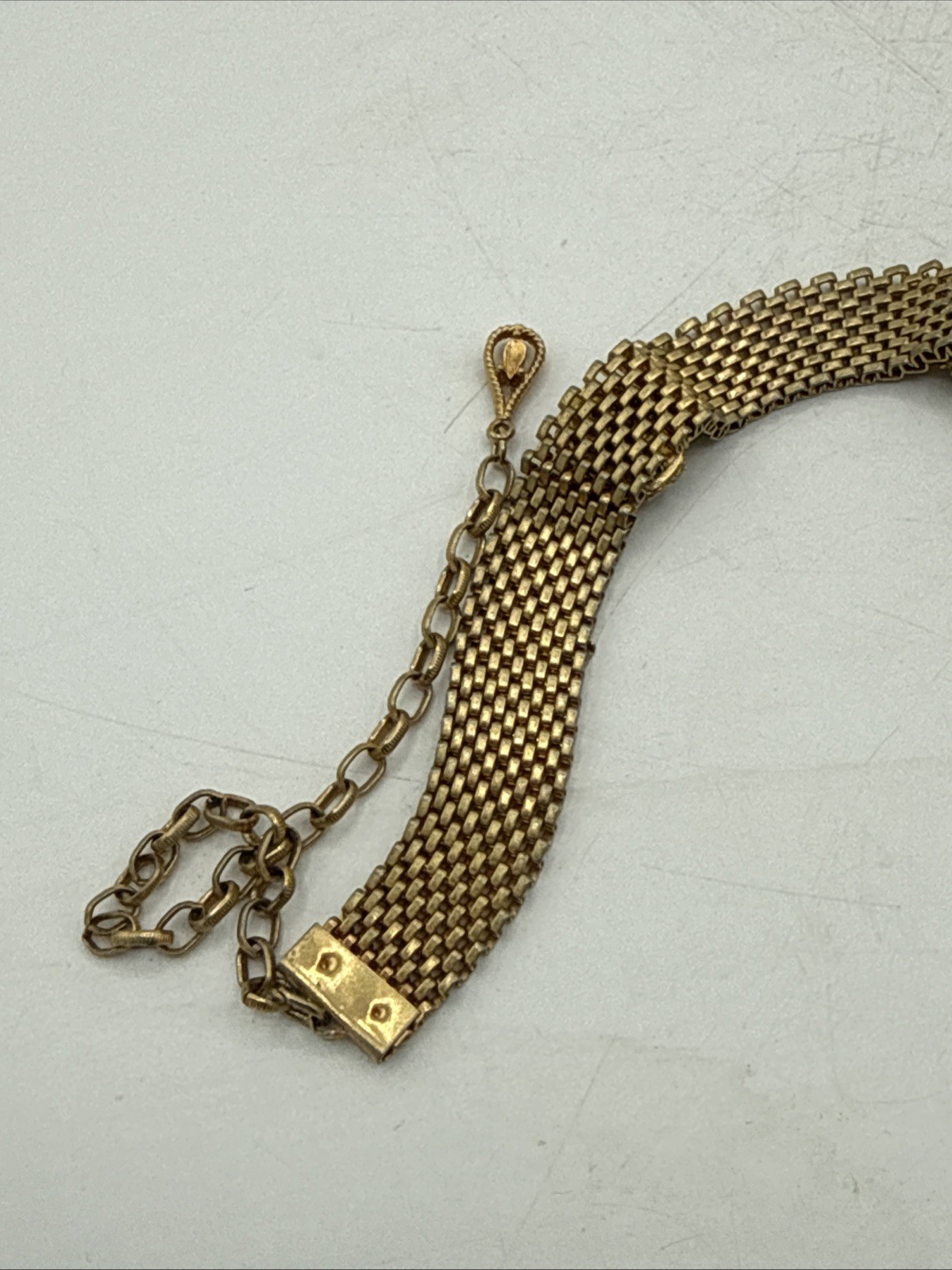 Vintage Victorian Mesh Charm Choker Necklace 16”