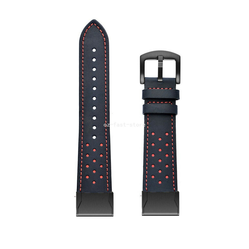 26mm Quick Fit Leather Watch Band Strap For Garmin Fenix 8 51MM 7X/6X/5X/Plus/3