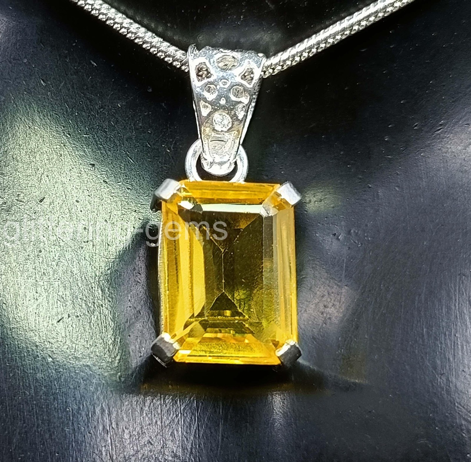 IGL Certified 25.0 Ct Natural Sapphire 925 Silver Pendant Loose Gemstone 5JOU