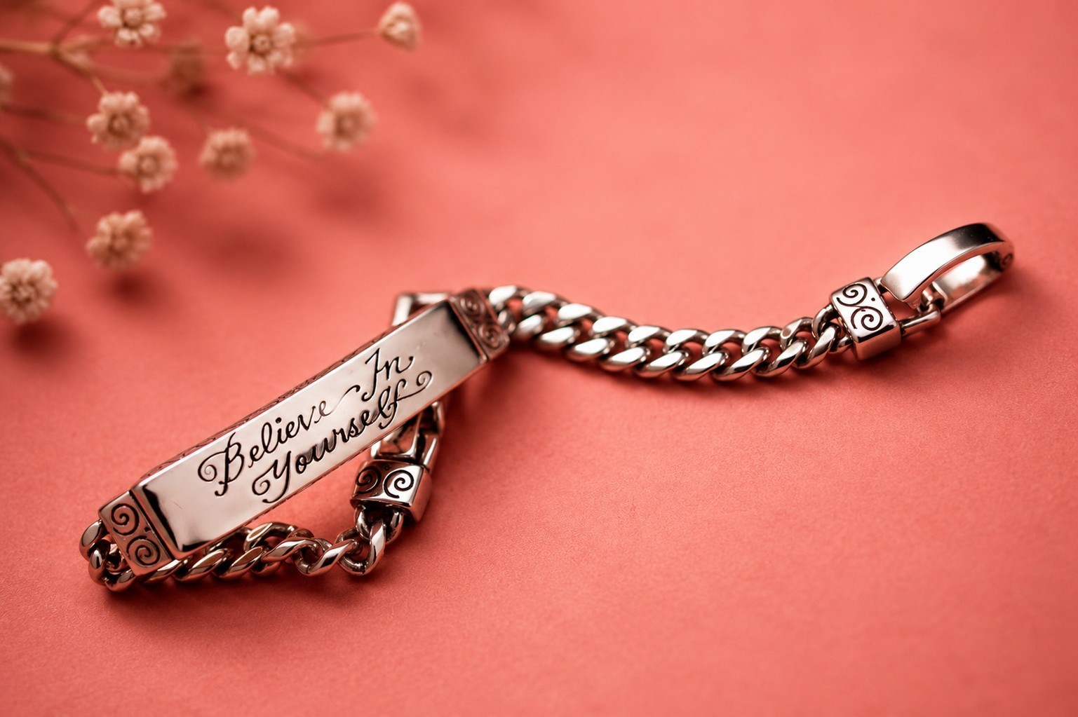 Brighton Silver Plated Bar Link Bracelet “Believe In Yourself “
