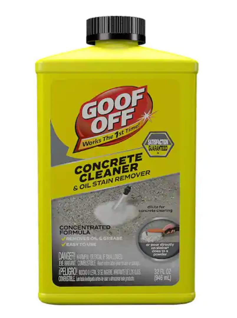 Goof Off 32 oz. Concrete Cleaner and Oil 32 Fl Oz (Pack of 1), Solid Black