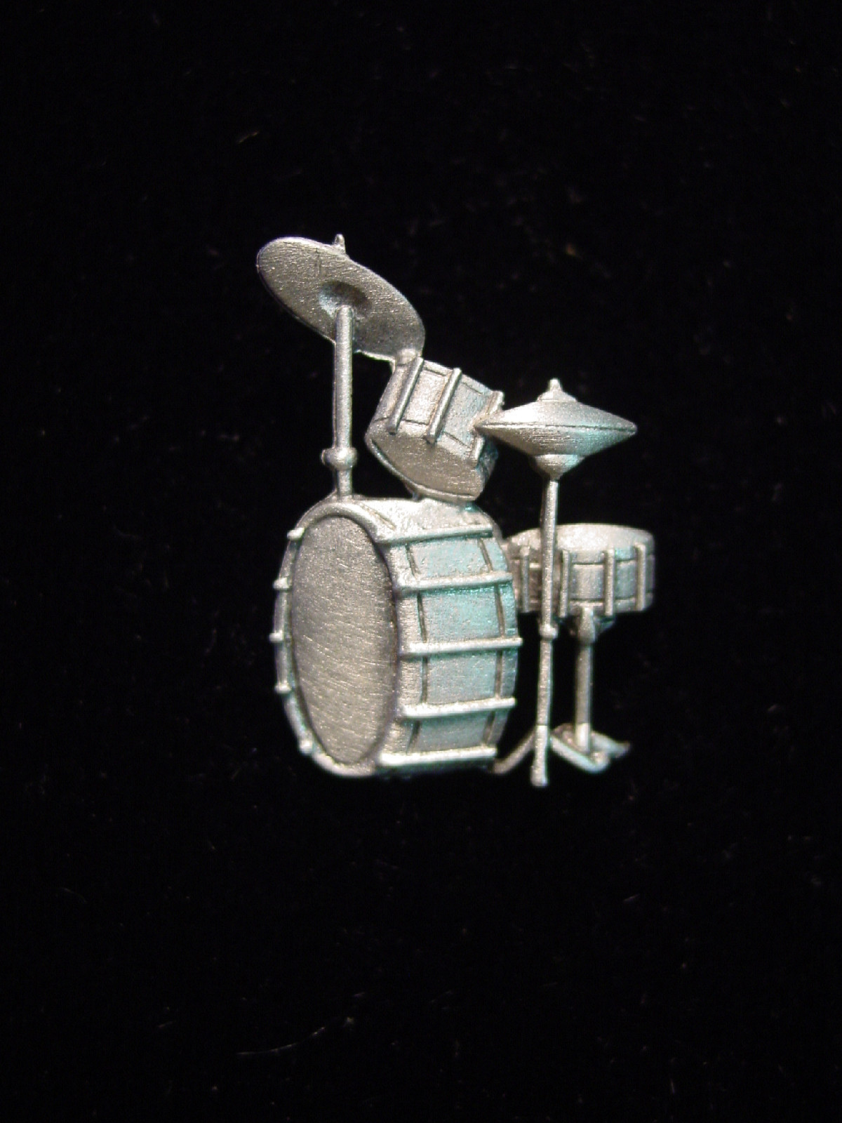 “JJ” Jonette Jewelry Silver Pewter ‘DRUM Set’ Tack Pin
