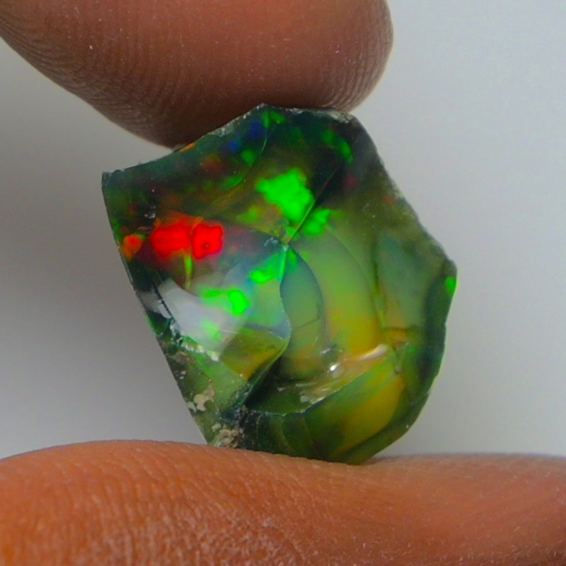 Blue Opal Rough 6.80 Carats, Smoked Ethiopian Welo Opal Rough, Fire Opal Raw